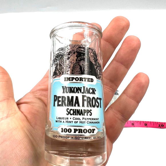 Vintage Yukon Jack Perma Frost Schnapps 100 Proof EMPTY Shot Glasses 2 Set - Picture 3 of 10